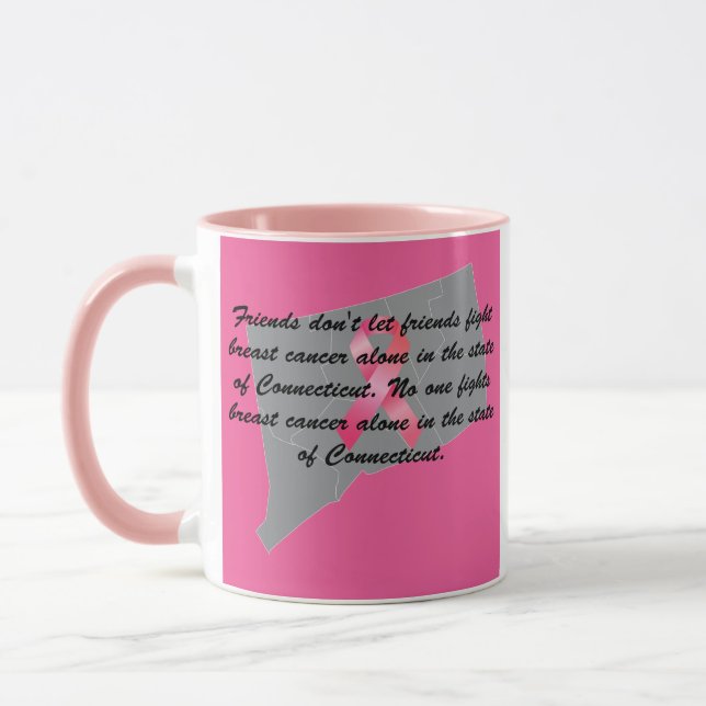 Brustkrebsbewusstsein in Connecticut  Tasse (Links)