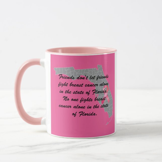 Brustkrebsbewusstsein in Florida  Tasse (Links)