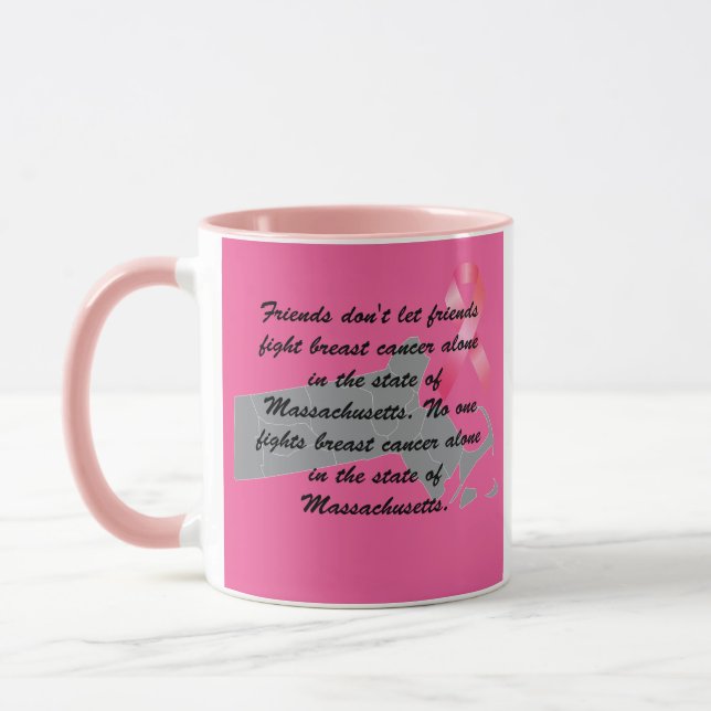 Brustkrebsbewusstsein in Massachusetts  Tasse (Links)