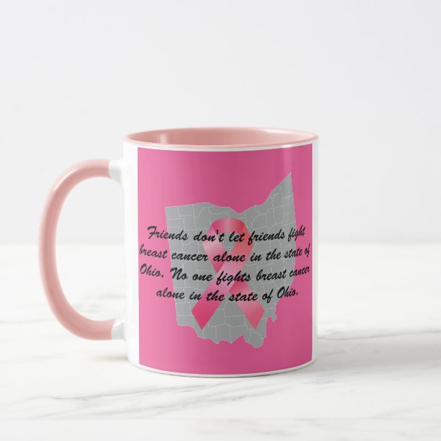 Brustkrebsbewusstsein in Ohio Tasse (Links)