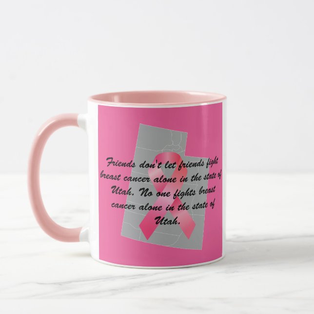 Brustkrebsbewusstsein in Utah Tasse (Links)