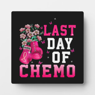 Brustkrebsbewusstsein Letzter Tag der Chemo Kriege Fotoplatte