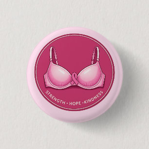 Brustkrebsbewusstsein mit rosa Schleife Button