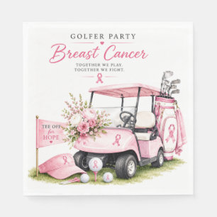 Brustkrebsbewusstsein mit rosa Schleife Golf Serviette