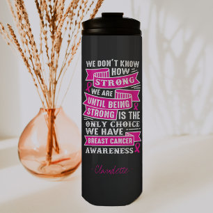Brustkrebsbewusstsein   Monogramm-Tumbler Thermosbecher