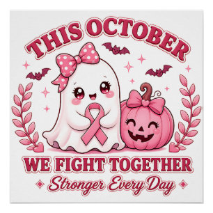 Brustkrebsbewusstsein Oktober Halloween Poster