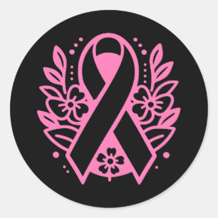 Brustkrebsbewusstsein Rosa Band Runder Aufkleber