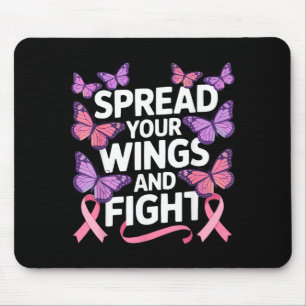Brustkrebsbewusstsein Schmetterling fliegendes Ins Mousepad