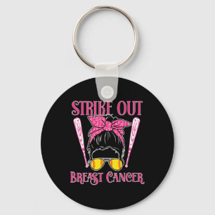 Brustkrebsbewusstsein - Softll Strike Out Pink R Schlüsselanhänger