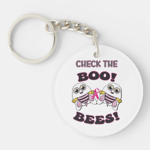 Brustkrebsbewusstsein Überprüfe die Boo-Bees Schlüsselanhänger