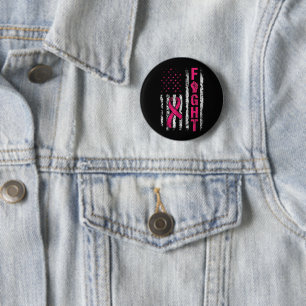 Brustkrebsbewusstsein USA-Flagge Button