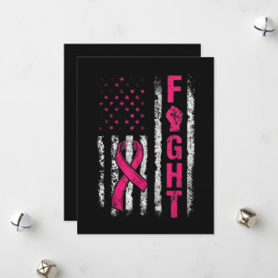 Brustkrebsbewusstsein USA-Flagge Feiertagskarte