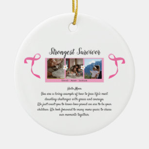 Brustkrebserkrankung Drei Foto Collage Tasse Keramik Ornament