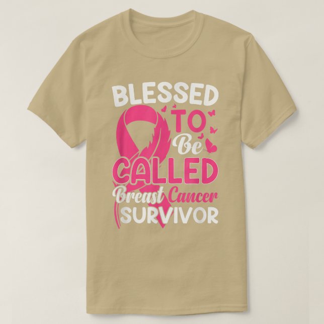 Brustkrebserkrankung Gesegnet als Breas T-Shirt (Design vorne)