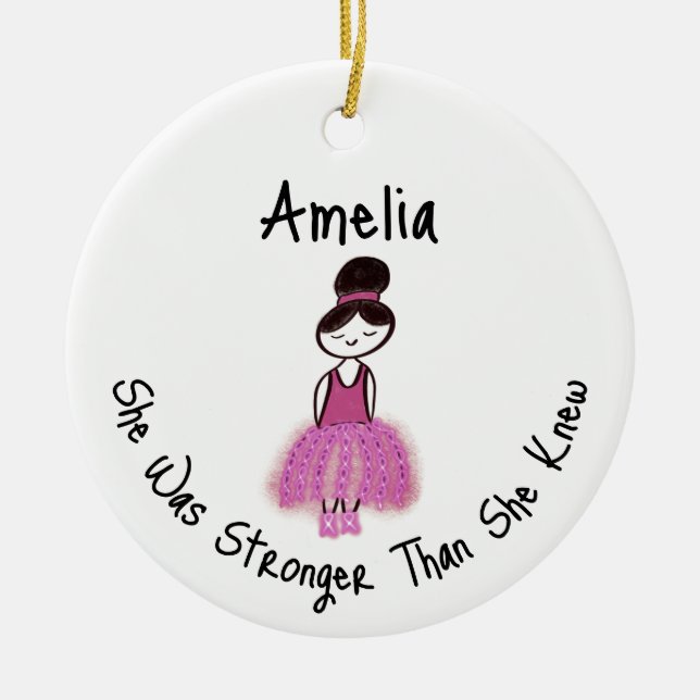 Brustkrebserkrankung Keramik Ornament (Vorne)