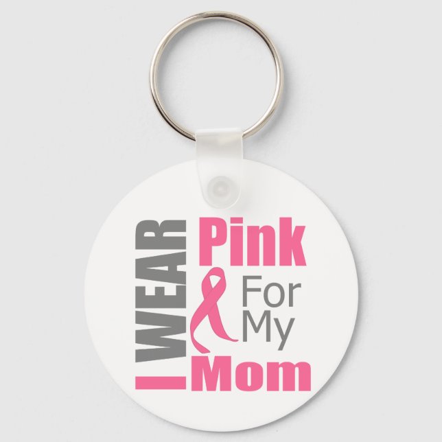 Brustkrebsfleck I Tragen rosa Mama Schlüsselanhänger (Vorderseite)