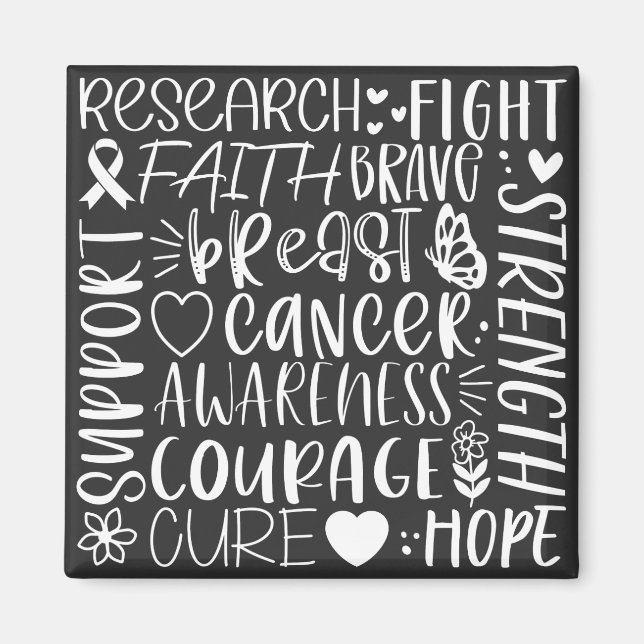 Brustkrebsforschung und -bekämpfung in Weiß Magnet (Vorne)