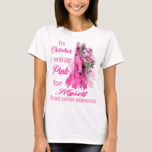 Brustkrebspferd im Oktober trage ich rosa Shirt