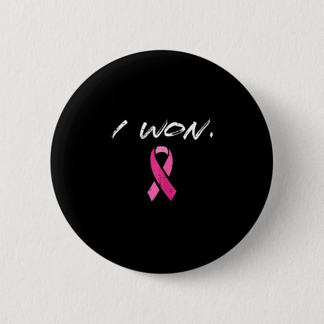 Brustkrebsüberlebende gewann rosa Band Aufklärungs Button (Vorderseite)