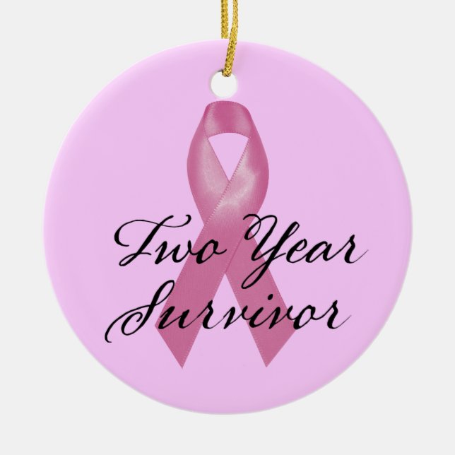 Brustkrebsüberlebung Zehnjahreszeit Keramikornament (Vorne)