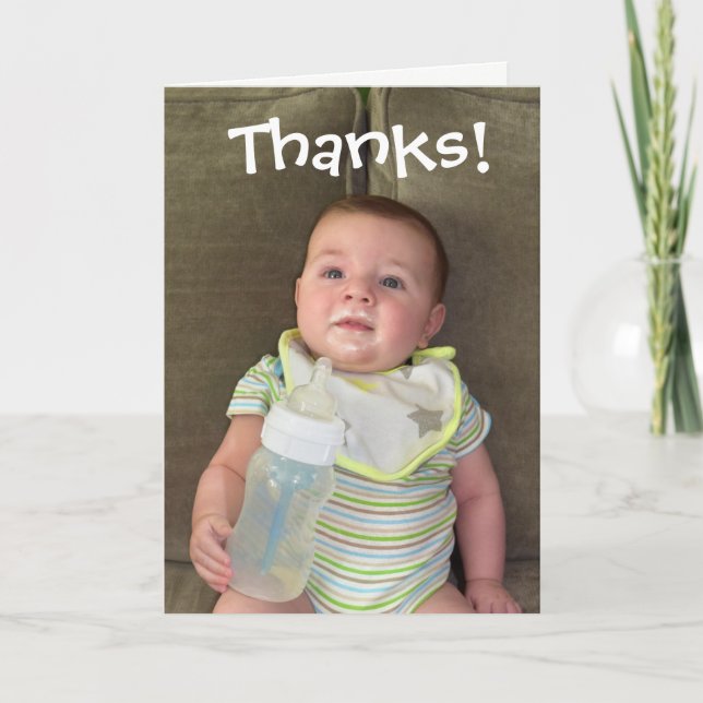Brustmilch Danke Karte | Funny Baby Cards (Vorderseite)