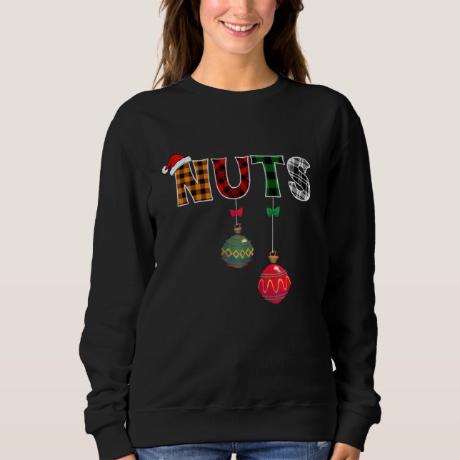Brustnuts Funny Matching Kastanien Weihnachtsfeier Sweatshirt (Vorderseite)