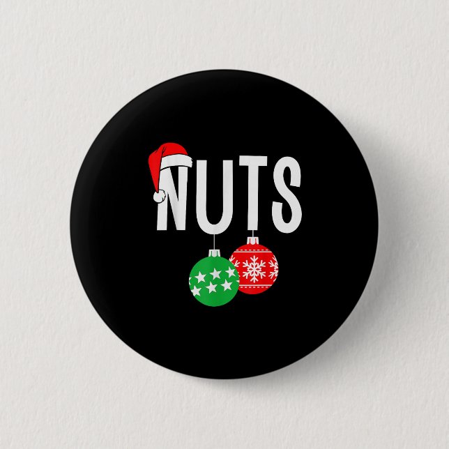 Brustnuts Matching Chestnüsse Funny Christmas Coup Button (Vorderseite)