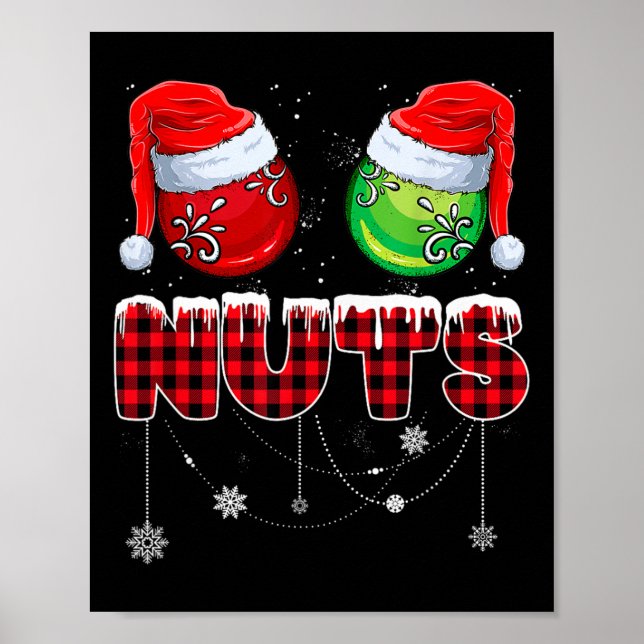 Brustnuts Matching Chestnüsse Funny Christmas Coup Poster (Vorne)