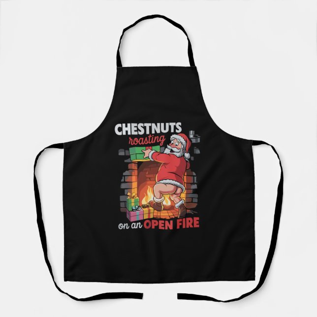 Brustnuts Roasting Funny Naughty Santa Dirty Xmas Schürze (Vorderseite)