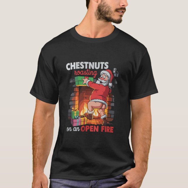 Brustnuts Roasting Funny Naughty Santa Dirty Xmas T-Shirt (Vorderseite)