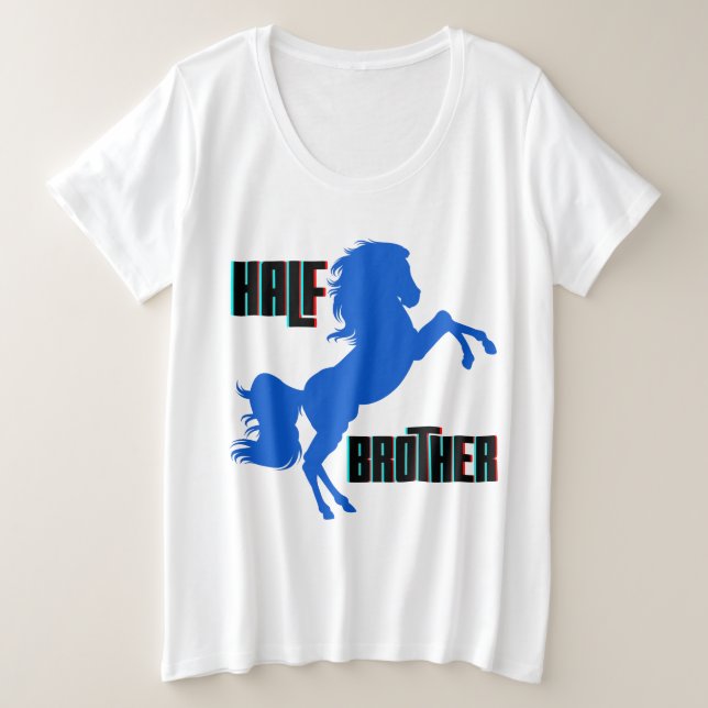 Brustpferdehaltung Große Größe T-Shirt (Design vorne)