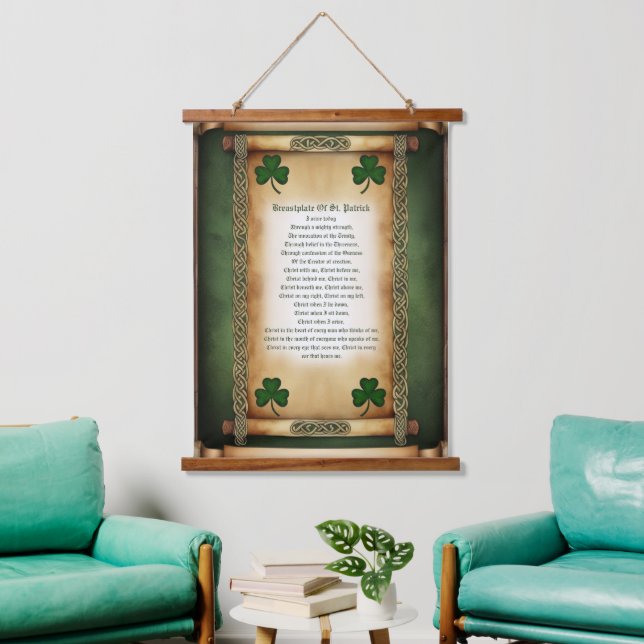 Brustplatte des Saint Patrick Tapestry Wandteppich Mit Holzrahmen (Wohnzimmer)