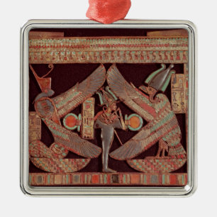 Brustplatte, die Osiris, Gott von darstellt Silbernes Ornament