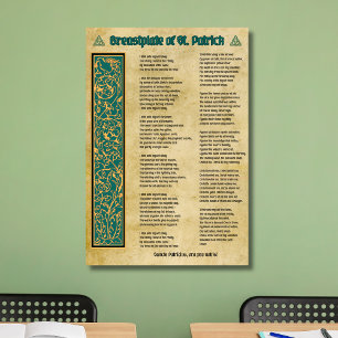 Brustschild des St. Patrick Gebet Poster