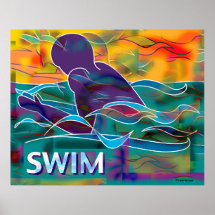 Brustschwimmen Poster