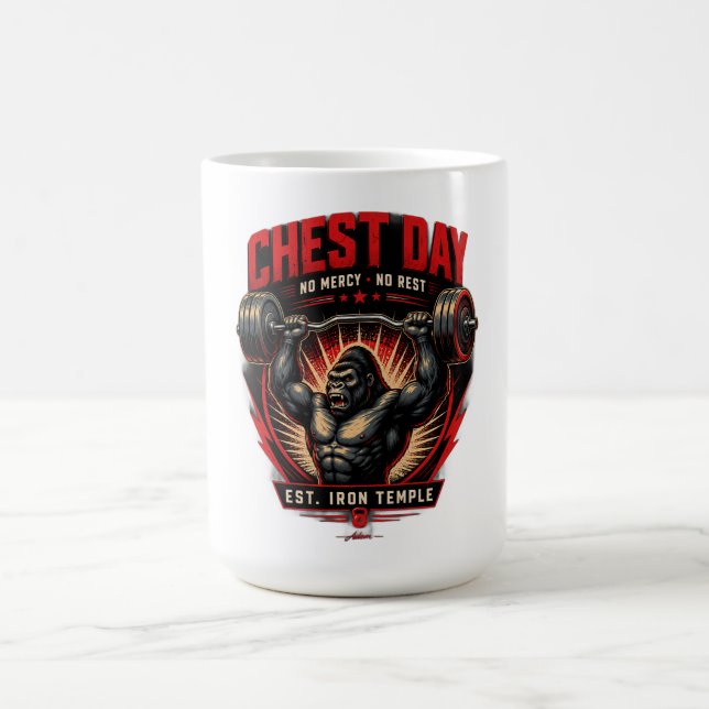 Brusttag Workout Langarmshirt Kaffeetasse (Mittel)