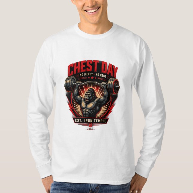 Brusttag Workout Langarmshirt T-Shirt (Vorderseite)