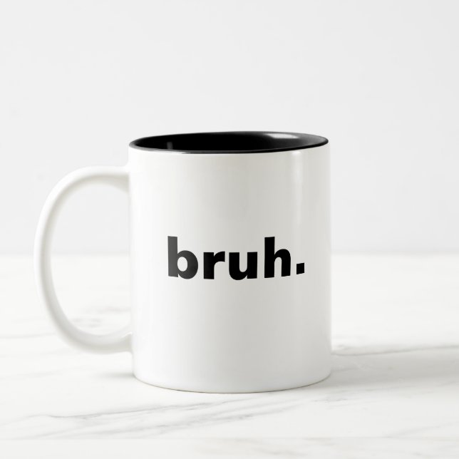 brutales minimalistisches Design Zweifarbige Tasse (Links)