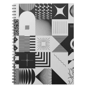 Brutalismus Kunst: Vintage geometrische Muster Notizblock