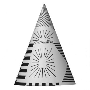 Brutalismus Kunst: Vintage geometrische Muster Partyhütchen