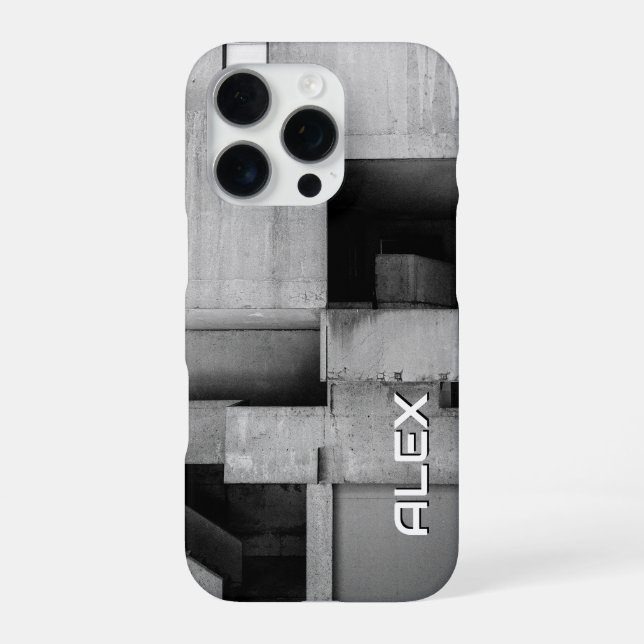 Brutalist Betonblockstapler iPhone Hülle (Rückseite)