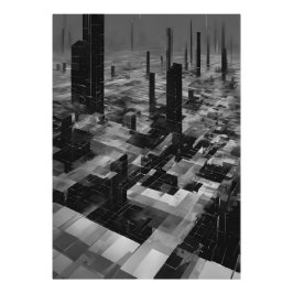 Brutalist Cybercity Monochrome Architecture Fotodruck