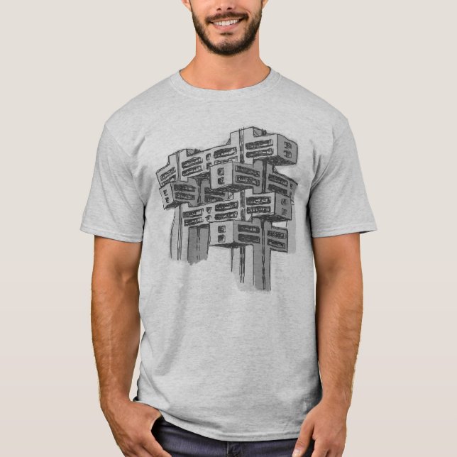 Brutalist-modernistischer Architektur-T - Shirt (Vorderseite)