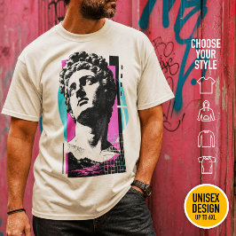 Brutalist Retro Jesus Griechische Statue Kolosser  T-Shirt