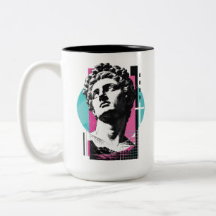 Brutalist Retro Jesus Griechische Statue Kolosser Zweifarbige Tasse
