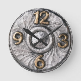 Brutalist Retro Studio Silber Style Zifferblatt Runde Wanduhr