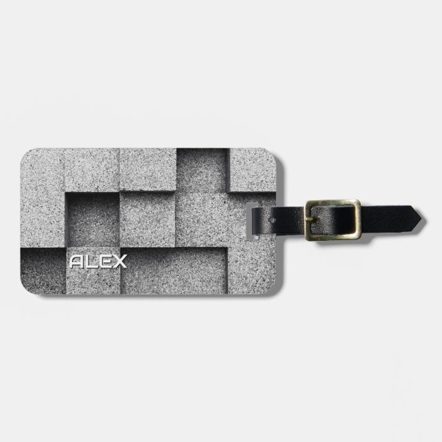 Brutalistische Betonblöcke - industrielle Textur Gepäckanhänger (Vorderseite horizontal)