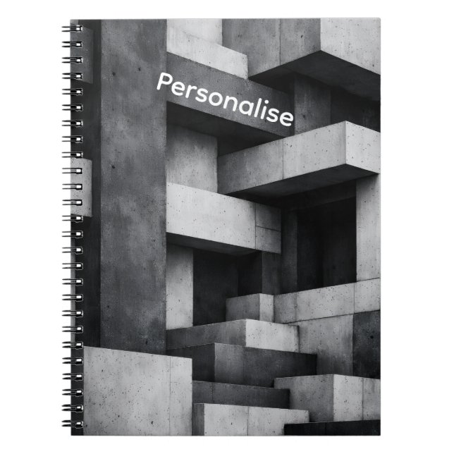 Brutalistisches Penthouse-Design monochromes Inter Notizblock (Vorderseite)