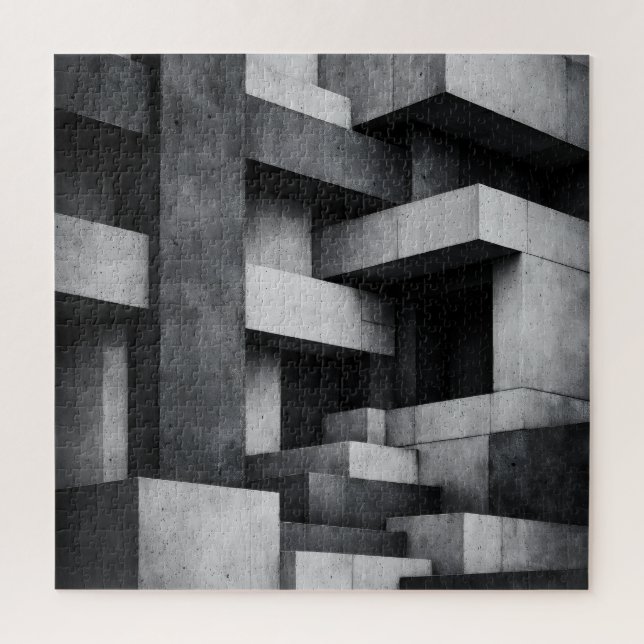 Brutalistisches Penthouse-Design monochromes Inter Puzzle (Vertikal)