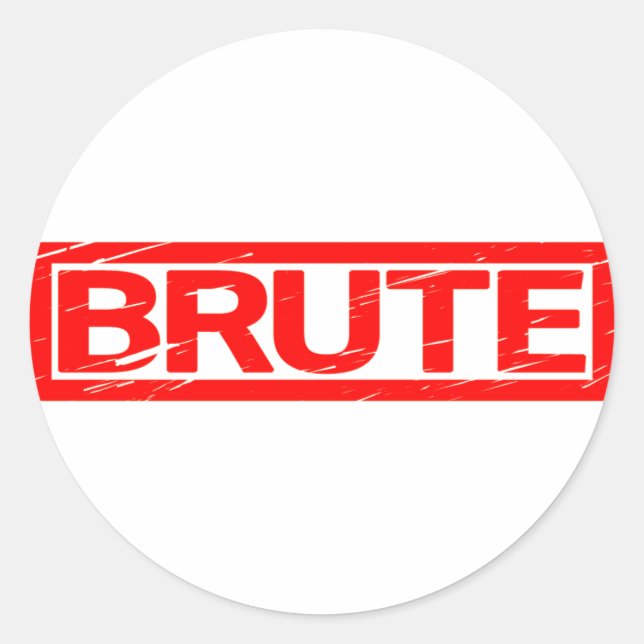 Brute Briefmarke Runder Aufkleber (Vorderseite)